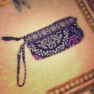Vera Bradley Pink, Black, Grey & White Wristlet